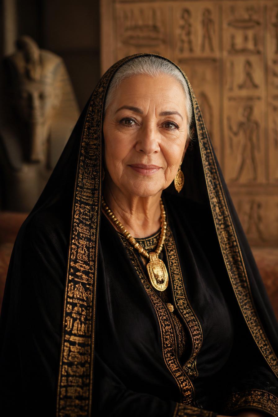 Mama MAMA MISR — gardienne du savoir, vêtue aux couleurs du Égypte